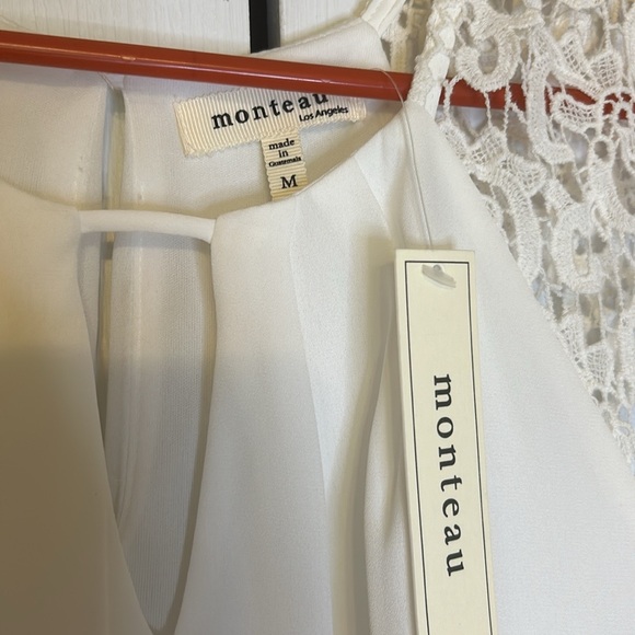 NWT White Dress with Lace accent - Picture 3 of 4